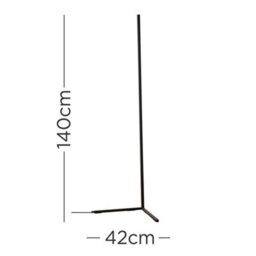 Valuelights Triton Modern 25W Led Tri-Bar Black Corner Floor Lamp Warm White - thumbnail 5