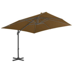 Walplus Cantilever Garden Parasol With Aluminium Pole 300X300 Cm Taupe - thumbnail 2