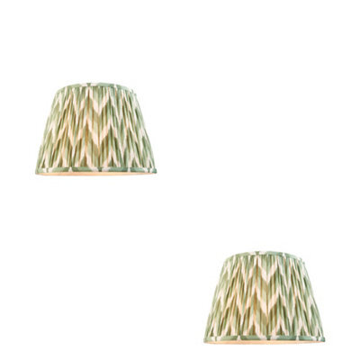 Loops Stylish 2 Pack Of 35Cm Cotswold Green Tapered Cylinder Lamp Shades - image 1