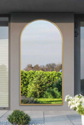 "Mirroroutlet - The Arcus - Gold Framed Arched Leaner/wall Garden Mirror 79"" X 39"" (200 X 100 Cm)" - thumbnail 2