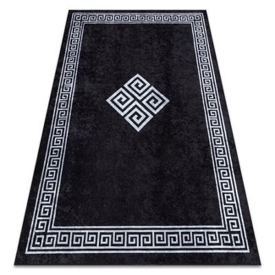 RugsX Miro 52071.804 Washing Carpet Frame, Greek Anti-Slip - Black / White  160X220 Cm - image 1