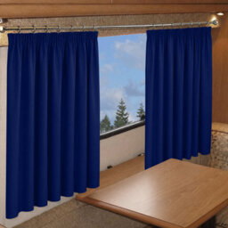 Oxford Homeware Navy 230 Gsm Blackout Curtain Thermal Insulated Pencil Pleat For Window Curtain Pair (W)117Cm X (L)137Cm - thumbnail 7