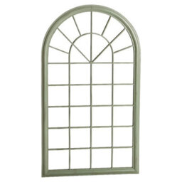 Green Arched Laurel Large Garden Wall Mirror