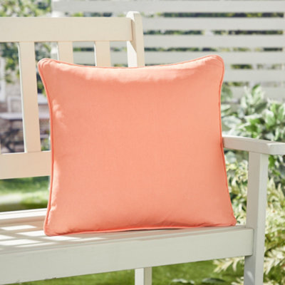 Fusion Plain Dye Water & Uv Resistant Orange Filled Cushion - image 1