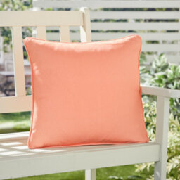 Fusion Plain Dye Water & Uv Resistant Orange Filled Cushion - thumbnail 1