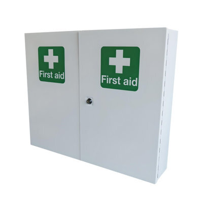 Pegdev - Pdl Large Lockable White Metal First Aid Kit Cabinet - Wall Mounted Storage For Emergency - Safe & Secure. - image 1