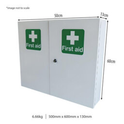 Pegdev - Pdl Large Lockable White Metal First Aid Kit Cabinet - Wall Mounted Storage For Emergency - Safe & Secure. - thumbnail 2