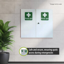 Pegdev - Pdl Large Lockable White Metal First Aid Kit Cabinet - Wall Mounted Storage For Emergency - Safe & Secure. - thumbnail 3