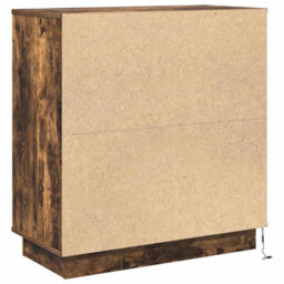 Berkfield Modern Bedside Cabinet With Led Smoked Oak 71X34.5X75 Cm Engineered Wood - thumbnail 7