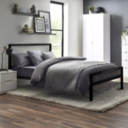 Oakham Lagoon Metal Bed - Satin Black -  Double (135Cm) - thumbnail 2