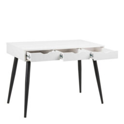 Wyld Haus Dresden White Wooden Office Desk With 3 Drawers And Black Legs - thumbnail 5