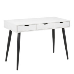 Wyld Haus Dresden White Wooden Office Desk With 3 Drawers And Black Legs - thumbnail 3