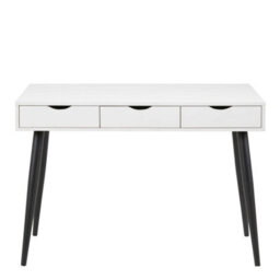 Wyld Haus Dresden White Wooden Office Desk With 3 Drawers And Black Legs - thumbnail 4