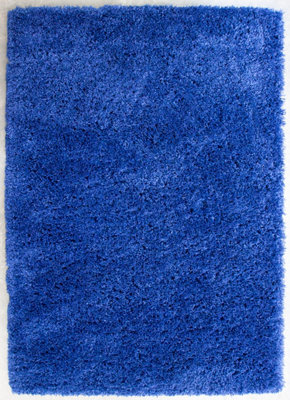 Loomed Navy Blue Thick Soft Shaggy Area Rug 120X170Cm - image 1