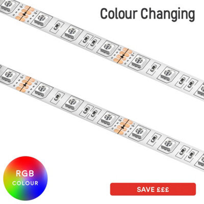 Ener-J Led Rgb Flex Strip Light 5 Metre Roll Smd 5050 60 Leds Ip20 Adapter Not Included - image 1