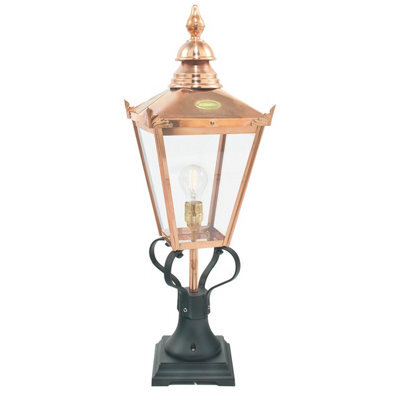 Luminosa Lighting Elstead Chelsea 1 Light Outdoor Pedestal Lantern Copper Ip44, E27