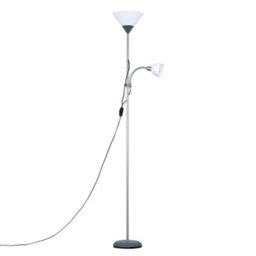 Valuelights Mozz Silver Mother And Child Floor Lamp With Cool White Bulbs