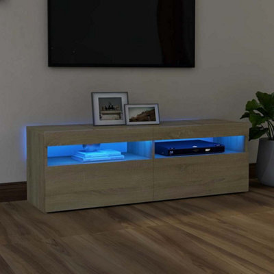 Walplus Tv Cabinet With Led Lights Sonoma Oak 120X35X40 Cm - image 1