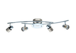 Eglo Vallida Satin Nickel Led 5 Bulb Ceiling Spotlight Bar Three Step Dimmable Warm White - thumbnail 1