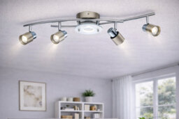 Eglo Vallida Satin Nickel Led 5 Bulb Ceiling Spotlight Bar Three Step Dimmable Warm White - thumbnail 2