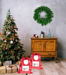 Shatchi Red Felt Christmas Sack Do Not Open Fun, Secretive Holiday Gift Bag - thumbnail 3
