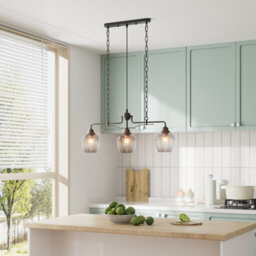 Thehotsale Modern Industrial Style 3-Light Glass Pendant Light Vintage Style - thumbnail 2
