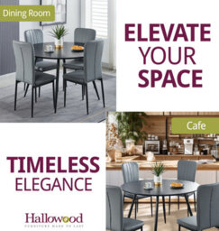 Hallowood Furniture Cullompton Large Black Round Dining Table 120Cm With 4 Light Grey Faux Leather Chairs - thumbnail 6