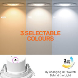 Paul Russells Led Downlight White Tilt Recessed Ceiling Spotlight  4.8W 480 Lumens, Ip44, Colour Changeable Cct3 - thumbnail 2