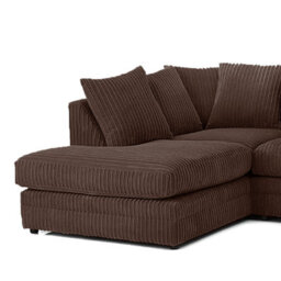 Furnishings For Less UK Luxor Chocolate Jumbo Cord Large 5 Seater Corner Sofa Long Left Hand Facing - thumbnail 2