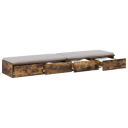 Berkfield Bed Drawers - Smoked Oak - 150 X 36.5 X 16.5 Cm - Engineered Wood - thumbnail 3