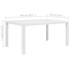 Walplus Garden Table White 150X90X72 Cm Plastic Rattan Look - thumbnail 5