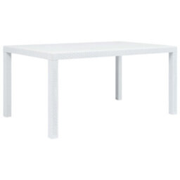 Walplus Garden Table White 150X90X72 Cm Plastic Rattan Look - thumbnail 1