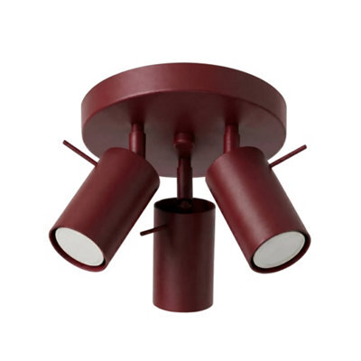 Sollux Lighting Ring Steel Burgundy 3 Lights Modern Ceiling Lamps - image 1