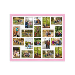 AK Frames 80X70Cm Pastel Pink Classic Multi Photo Frame With White Mount - Holds 20 Apertures (18X) 6X4, (2X) 4X4 Photos - thumbnail 1