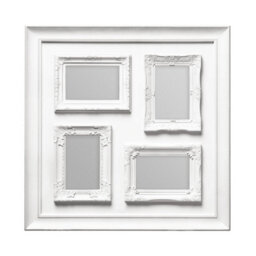 Orsina 4 Photo White Plastic Multi Photo Frame,photo Collage Frame For Gifting,glass Front Image Display Frame