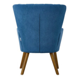 Blue Modern Velvet Accent Chair Wing Back Single Sofa Leisure Armchair - thumbnail 4