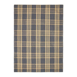 Homescapes Douglas Grey And Yellow Tartan Check Non-Slip 100% Wool Rug, 70 X 120 Cm - thumbnail 2