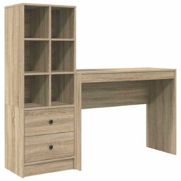Walplus Desk With Storage With Drawer 2 Pcs Sonoma Oak 100 X 40 X 76 Cm - thumbnail 2