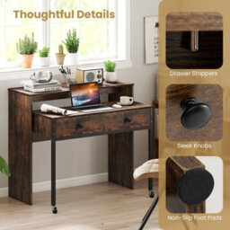 Convertible Extendable Computer Desk Storage Coffee - thumbnail 5