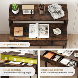 Convertible Extendable Computer Desk Storage Coffee - thumbnail 3