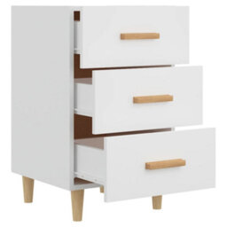 Berkfield Bedside Cabinet White 40X40X66 Cm Engineered Wood - thumbnail 6