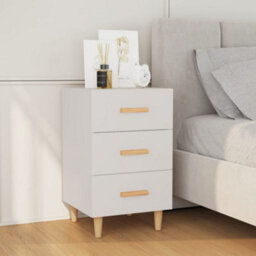 Berkfield Bedside Cabinet White 40X40X66 Cm Engineered Wood - thumbnail 1