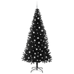 Vidaxl Christmas Tree With 300 Leds With Stand Black 240 Cm Pvc - thumbnail 4