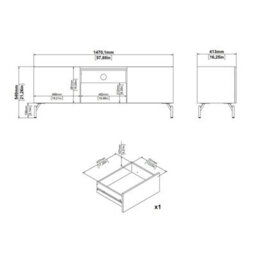 Wyld Haus Hillerod Natural Oak And Black Tv Unit 2 Doors 1 Drawer - thumbnail 8