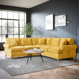 Alfie Gold Large 2X2 Corner Sofa For Living Room - Fully Assembled By Roseland Furniture - thumbnail 2