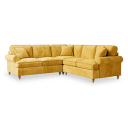 Alfie Gold Large 2X2 Corner Sofa For Living Room - Fully Assembled By Roseland Furniture - thumbnail 1