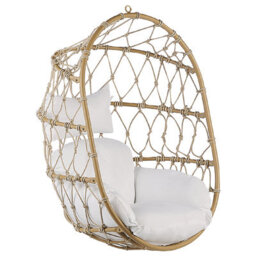 Beliani Hanging Chair With Stand Adria Metal Beige - thumbnail 7