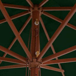 Berkfield Durable Outdoor Parasol With Wooden Pole 350 Cm Green - thumbnail 4