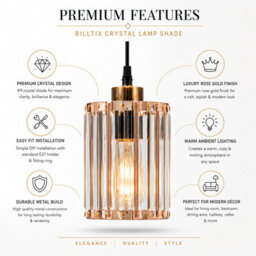Shopnbits Crystal Pendant Light Shade Modern Ceiling Chandelier Acrylic Lamp For Bedroom Living Room - thumbnail 6