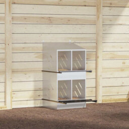 Walplus Chicken Nesting Box With 4 Compartments Galvanized Silver Metal - thumbnail 4
